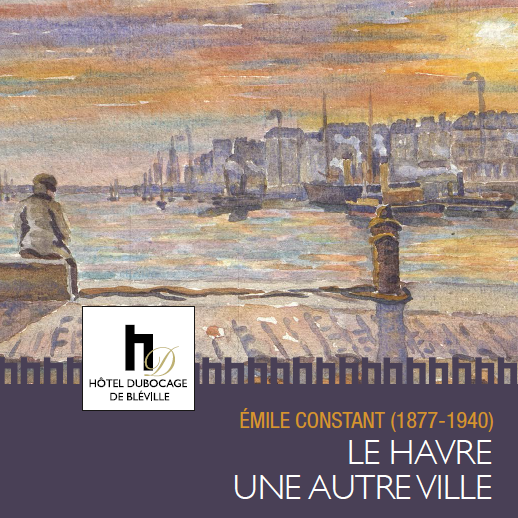 Avant-port au soleil couchant – Aquarelle sur carton Emile Constant