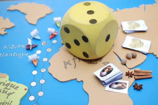 Plateau du jeu sur les pas d'un découvreur.