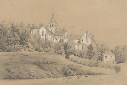 Dessin de l'Abbaye de Graville